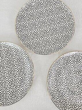 Thyme & Table: Dot Collection 3 Stoneware Dinner Plate Set, Size 10.4" x 1.4"